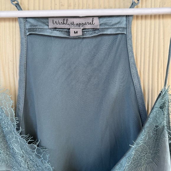 Wishlist Apparel Blue Satin Flirty Tank - Picture 3 of 5